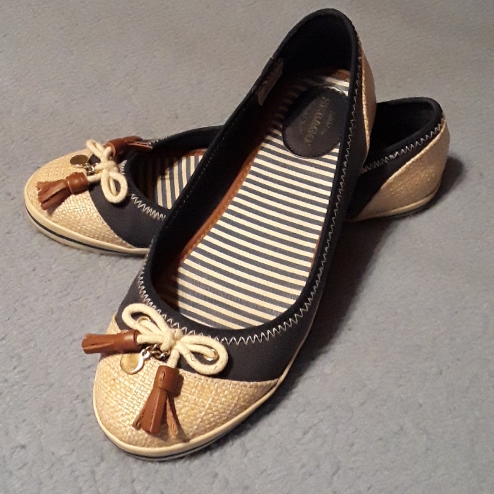 Sebago Canvas and Straw Flats sz 9.5